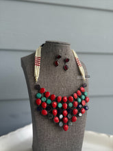 Load image into Gallery viewer, German Silver Red Turquoise Big Pearl Big necklace set
