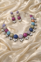 Load image into Gallery viewer, Multicolor Nano invisible Premium american diamond necklace set

