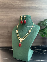 Load image into Gallery viewer, Moissanite Ruby double layered Doublet premium Necklace set
