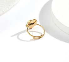 Load image into Gallery viewer, 18k gold plated Clover Stainless Steel Adjustable Golden Ring

