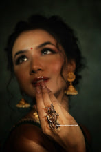 Load image into Gallery viewer, Golden Brass Krishna Deer Ring Ethnic adjustable
