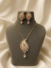 Load image into Gallery viewer, Moissanite Premium Mop Pendant Mango shape Necklace set
