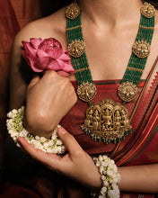 Load image into Gallery viewer, Temple god Peacock Statement Designer Mala Necklace set
