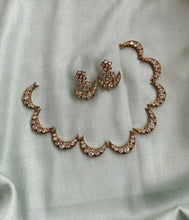 Load image into Gallery viewer, Dainty White Premium Golden Necklace set
