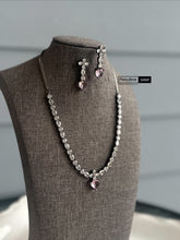 Load image into Gallery viewer, American diamond  Victorian Heart Simple dainty necklace set
