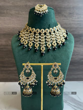 Load image into Gallery viewer, Colors-Polki Tassel dangling Grand Necklace set with maangtikka
