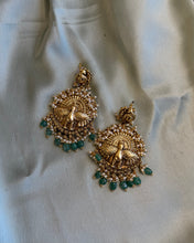 Load image into Gallery viewer, Temple god Peacock Statement Designer Mala Necklace set
