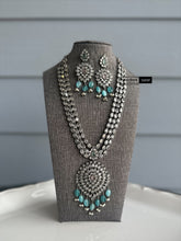 Load image into Gallery viewer, German silver Three layer Long Statement Necklace set
