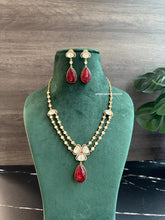 Load image into Gallery viewer, Moissanite Ruby double layered Doublet premium Necklace set
