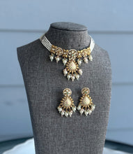 Load image into Gallery viewer, Tayani Meenakari 22k gold plated Simple Dainty Choker necklace set
