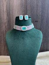 Load image into Gallery viewer, Premium Hydro Choker Crystal Beads American Diamond choker set
