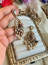 Load image into Gallery viewer, Ruby Premium Tayani 22k Gold Plated Epoxy 3D peacock Dangling Earrings

