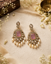 Load image into Gallery viewer, Multiple colors-Tayani 22k gold plated Doublet Pearl Dangling earrings
