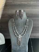 Load image into Gallery viewer, Tassel Dangling Victorian American Diamond designer Necklace set
