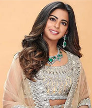 Load image into Gallery viewer, Isha Ambani Green American Diamond Necklace set
