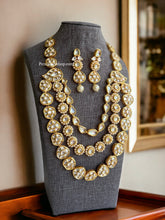 Load image into Gallery viewer, Layered Statement Pearl Kundan Necklace set
