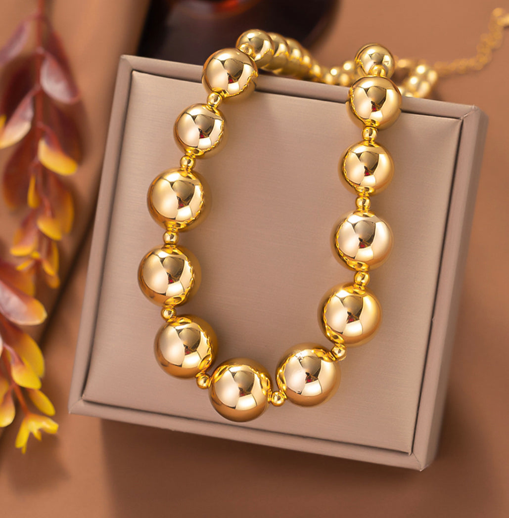 Golden Titanium  Steel plating women necklace IDW