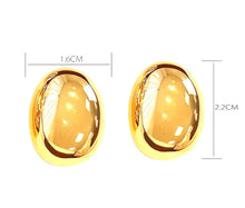 Load image into Gallery viewer, 18k gold plated Stainless Steel Hoop Stud earrings IDW

