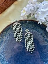 Load image into Gallery viewer, American diamond tassel Long waterfall Dangling Earrings
