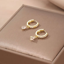 Load image into Gallery viewer, Alloy zircon Small tiny Cz hoop earrings IDW
