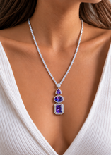 Load image into Gallery viewer, American diamond Solitaire Premium Long Necklace set
