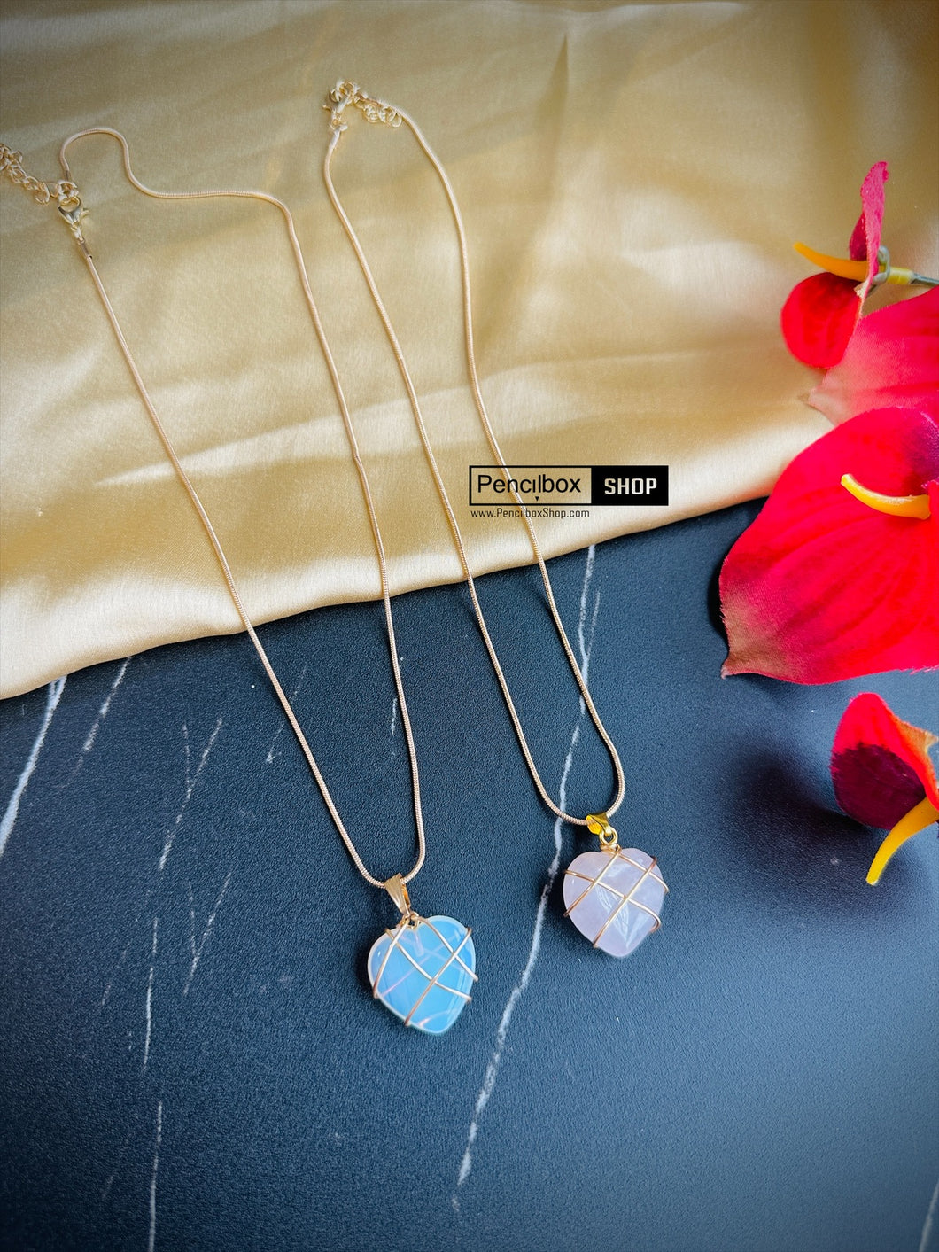 Acrylic Wire Heart Chain simple necklace IDW