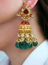 Load image into Gallery viewer, Pachi Kundan Brass Jhumka  Statement Designer Earrings
