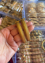 Load image into Gallery viewer, Gold Solid Ethnic Rajwadi Kada Pair Set - detail
