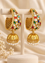 Load image into Gallery viewer, Multicolor Moissanite Hoop Jhumkas Premium Earrings
