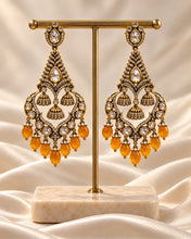 Load image into Gallery viewer, Tayani Premium Beads Festive Earrings - Orange
