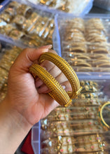 Load image into Gallery viewer, Gold Solid Ethnic Rajwadi Kada Pair Set
