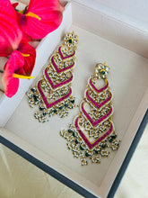 Load image into Gallery viewer, Pachi Kundan Brass Long Statement Designer Earrings
