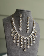 Load image into Gallery viewer, American Diamond Drop cz dangling Necklace set
