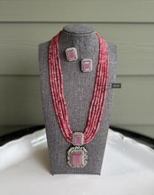 Load image into Gallery viewer, American Diamond Long Stone beaded  Necklace set
