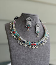 Load image into Gallery viewer, German silver Stone hasli Pearl necklace set
