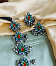 Load image into Gallery viewer, Multicolor Ghungroo Oxidised Afghani Ghungroo Necklace set
