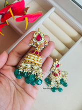 Load image into Gallery viewer, Pachi Kundan Brass Jhumka  Statement Designer Earrings
