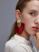 Load image into Gallery viewer, Golden studed tassel earrings IDW
