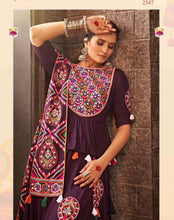 Load image into Gallery viewer, V8 2347 PRE ORDER Purple Embroidery Navratri lehenga choli
