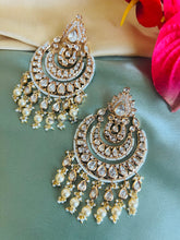 Load image into Gallery viewer, Tayani statement 22k Gold plated Chandbali Earrings
