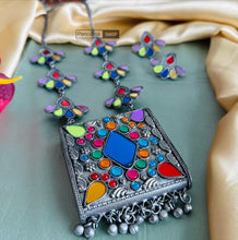 Load image into Gallery viewer, Multicolor Ghungroo Box Oxidised Afghani Ghungroo Necklace set
