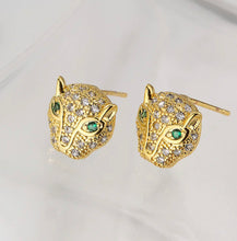 Load image into Gallery viewer, Snake Leopard Gold Rhinestone Stud earrings IDW

