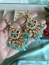 Load image into Gallery viewer, Tayani Amrapali white pearl Dual Tone 18k Gold plated Earrings
