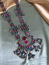 Load image into Gallery viewer, Grand Multicolor Ghungroo Oxidised Afghani Ghungroo Necklace set
