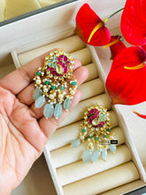 Load image into Gallery viewer, Pachi Kundan Brass Peacock Statement Designer Earrings
