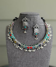Load image into Gallery viewer, German silver Stone hasli Pearl necklace set
