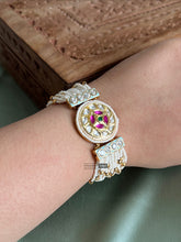 Load image into Gallery viewer, Kundan Pearl Multicolor Openable bracelet kada
