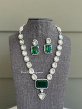 Load image into Gallery viewer, Uncut Kundan Statement Cz Silver Foiled Necklace set
