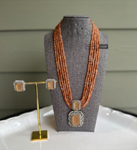 Load image into Gallery viewer, American Diamond Long Stone beaded  Necklace set
