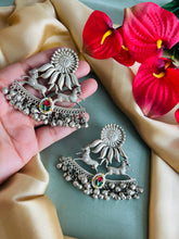 Load image into Gallery viewer, German silver pachi kundan Horse turkish Silver 92.5 silver coated Ghunghroo Earrings
